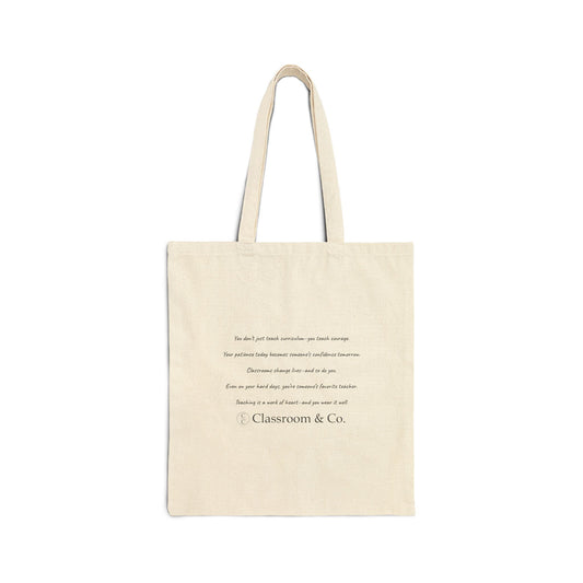 Classroom and Co Cotton Canvas Tote Bag, Eco-Friendly Bag